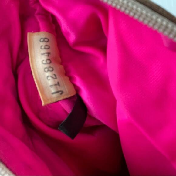 Vintage Dooney and Bourke canvas scribble letter pattern crossbody  pink lining - Picture 5 of 16